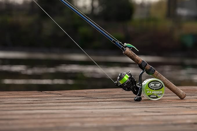 K9 Hi-Vis Fluoro Fishing Line — Ultra Low-Memory, Abrasion Resistant, Long-Casting — Glow Under Black Light, Chartreuse — Virtually Invisible Underwater — Great for Spinning Reels — 550 Yards, 6lb