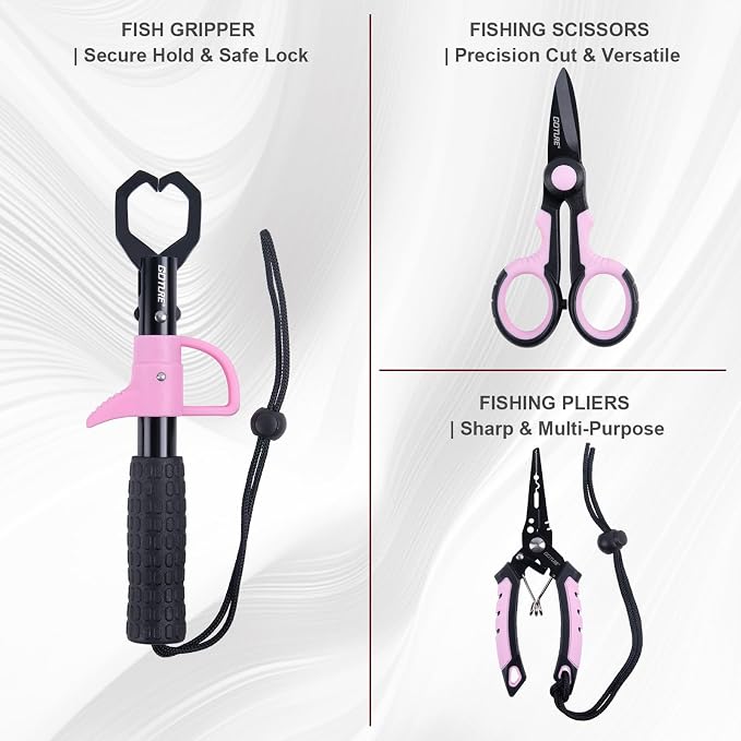 Goture OpenSide Fishing Sling Tackle Storage Bag with 3 3700 Tackle Boxes,Lures & Fishing Tools, Lightweight Fishing Backpack Storage for Fishing Gear-Pink Bag, Gift for Women