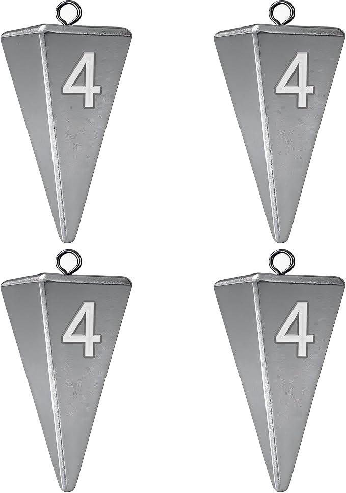 Pyramid Sinkers Fishing Weights, Saltwater Fishing Sinkers for Surf Fishing Gear Tackle - 1oz, 2oz, 3oz