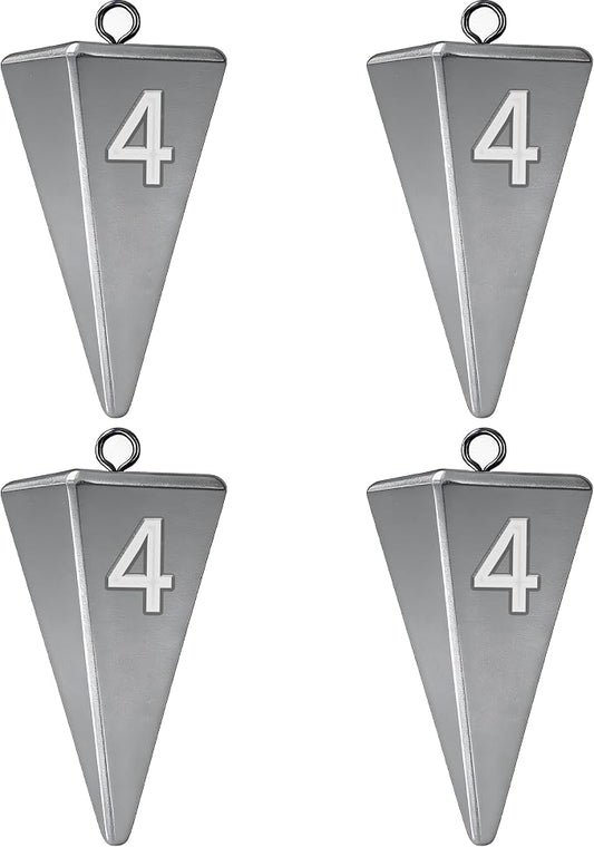 Pyramid Sinkers Fishing Weights, Saltwater Fishing Sinkers for Surf Fishing Gear Tackle - 1oz, 2oz, 3oz