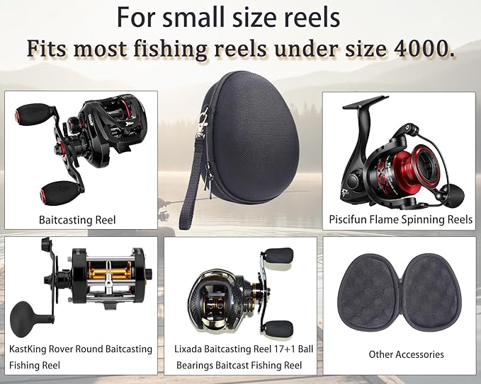 Hard Protective Travel Case Compatible with Baitcasting/Bater/Giratório/Raft Reel Fishing Accessories Bolsa de armazenamento