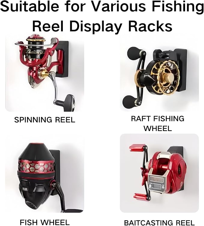 4 Pieces Fishing Reel Display Holder, Fishing Reel Wall Mount Rack, Display Stand Fishing Reel, Fish Gear Equipment Organization Storage Rack