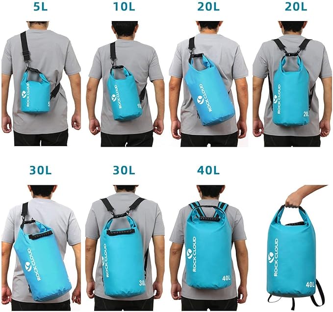 ROCK CLOUD Dry Bag Waterproof 30L Dry Sack for Kayaking Rafting Boating Beach Surfing Swimming Canoe Camping Hiking Fishing Ski, Yellow