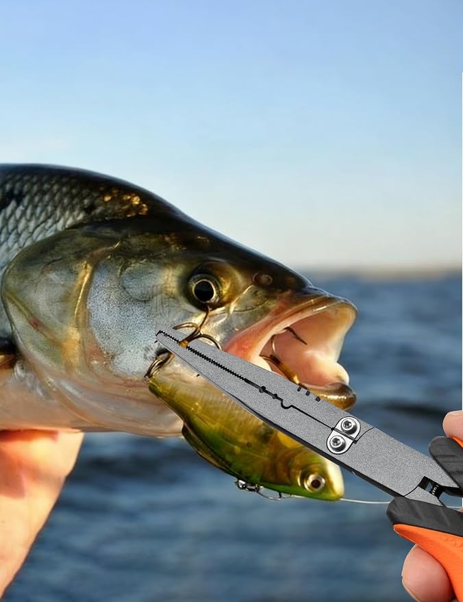 Fishing Pliers,Carbon Steel with Corrosion Resistant Coated Fishing Tools,Multitool for Saltwater