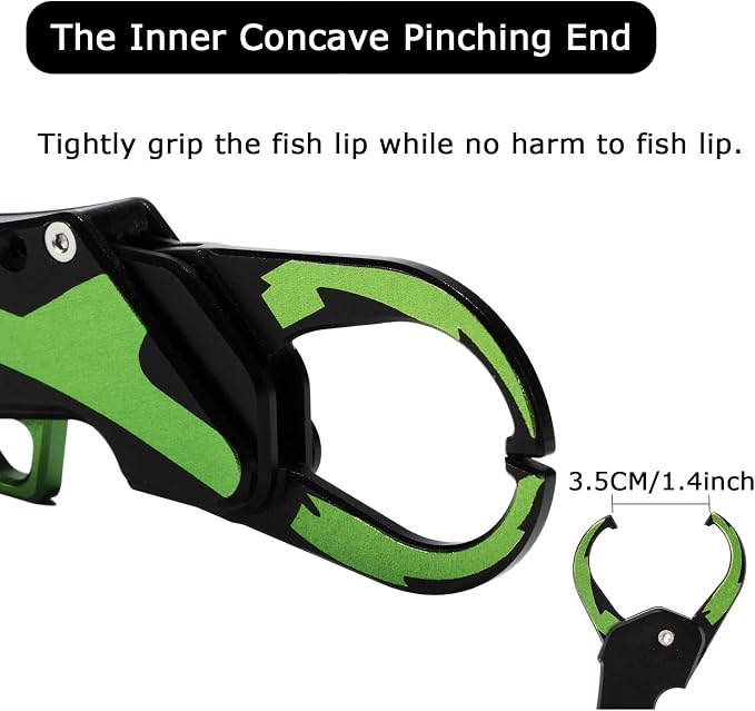 Night Cat Folding Fishing Lip Gripper Grabber Grip with Sheath Foldable Collapsible Fish Holder Control Accessories Portable Lightweight Aluminium Alloy 110lbs Loading Capacity