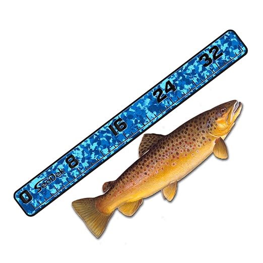 USATuff SeaDek EVA Foam Fish Measuring Ruler for Boat, Fishing, Kayak | Adhesive Backing Peel & Stick - 36" Aqua Camo-Black