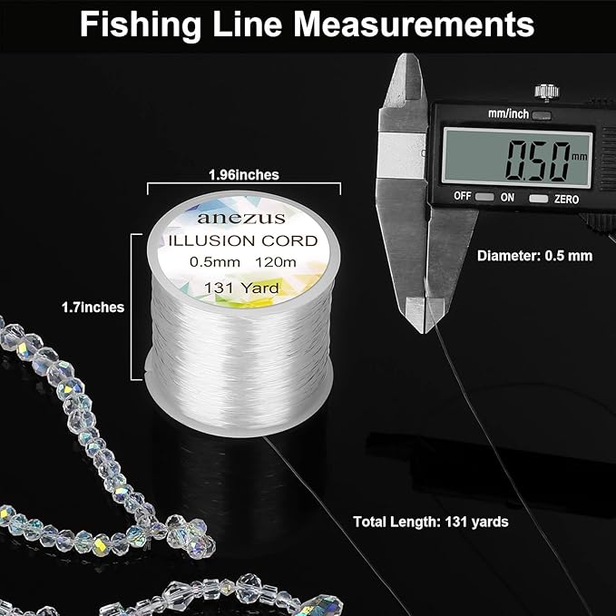 Anezus Fishing Wire for Hanging, Clear Fishing Line Invisible String Strong Monofilament Line for Hanging Decorations and Crafts