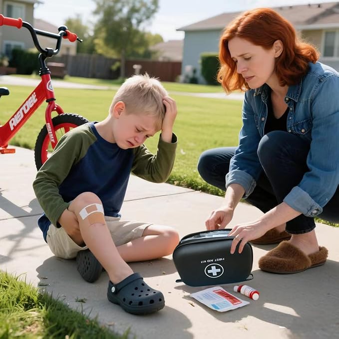 First Aid Kit 196 Piece Waterproof Medical Kit Hard Shell Portable, Black | Waterproof Hard Shell Portable Emergency Kits for Home, Camping, Cars, Hiking, Travel, Outdoor, Adventure