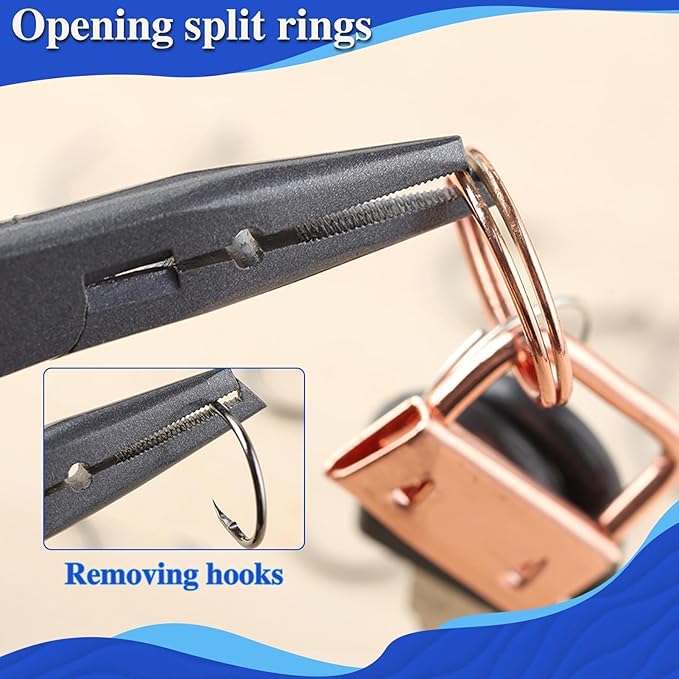 SPEEDWOX Fishing Pliers Hook Remover - Saltwater Gear With Line Cutter, Crimping Tool, Clippers, Pistol Grip Split Ring
