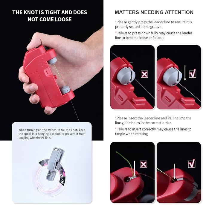Electric Knot Assist,Fishing Knot Tying Tool, Electric Fishing Knot Tying Tool, Stainless Steel Fishing Hook Tier Fishing Line Knot Tying Tools