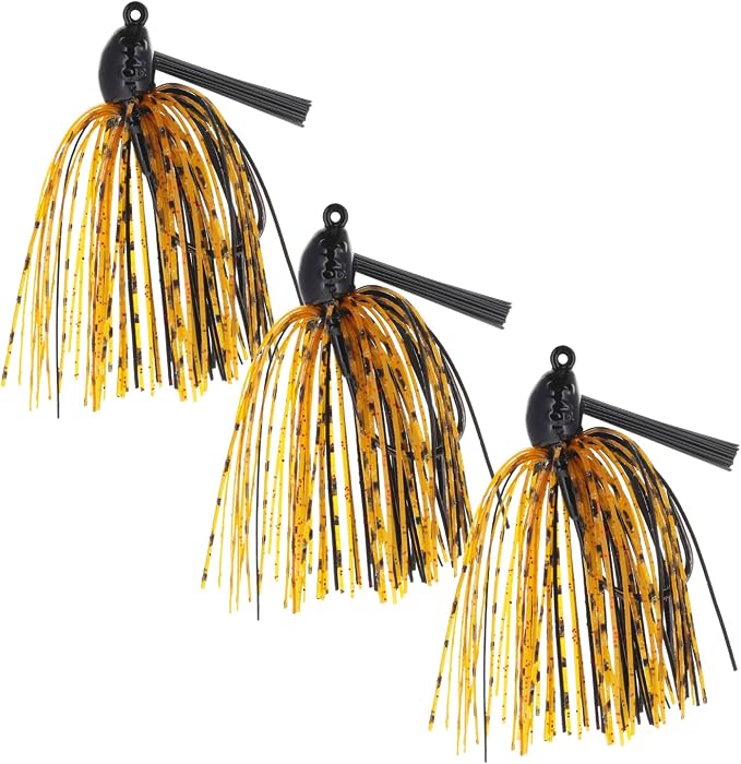 Reaction Tackle Swim Jigs for Bass Fishing - Weedless Bait Design Fishing Lures and Silicone Skirt - Also Pike, Walleye and Muskie and More (3-Pack)