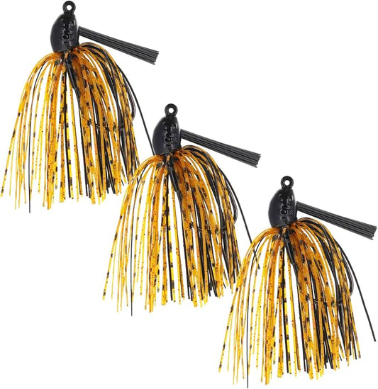 Reaction Tackle Swim Jigs for Bass Fishing - Weedless Bait Design Fishing Lures and Silicone Skirt - Also Pike, Walleye and Muskie and More (3-Pack)