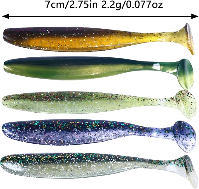 Paddle Tail Swimbaits,Soft Plastic Fishing Lures Swim Baits for Bass Fishing,30/50pcs with Box,Soft Plastic Swimbaits for Bass Trout Crappie Lures Kit for Saltwater Freshwater