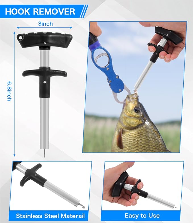 Fishing Tool Set, Fishing Pliers & Hook Remover,Fish Gripper with Weight Scale,Fish Ruler,Fish Gloves,Fishing Gear Tool Kit Accessories for Men Gift