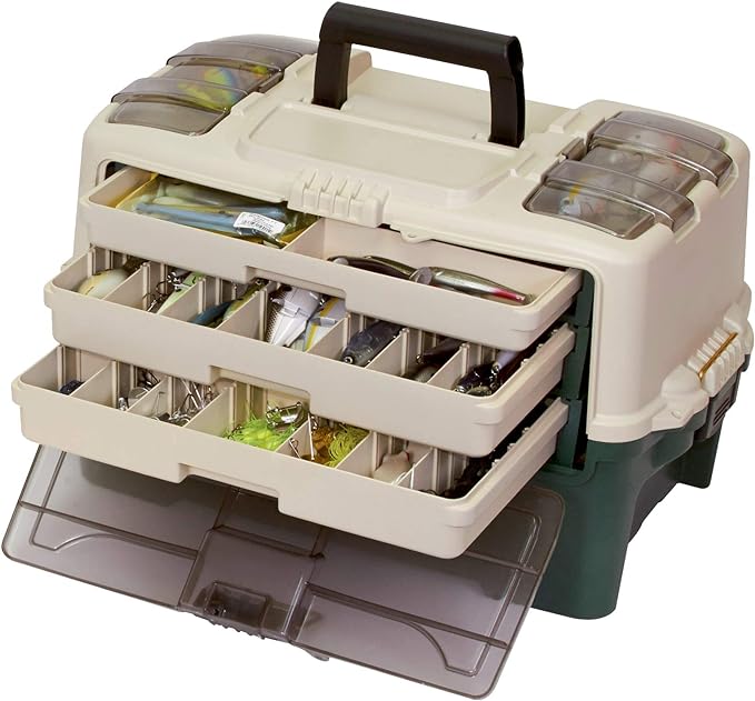 Plano Hybrid Hip Tackle System, One Size, White and Green, Premium Tackle Storage with Removable Drawers, Fits StowAway Utility Boxes, Storage for Fishing