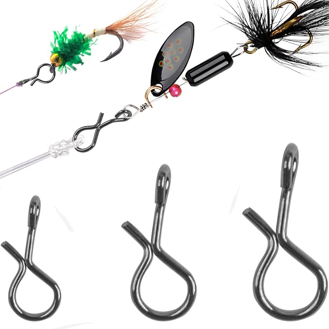 Quick Fly Fishing Snaps, 150pcs Stainless Steel No Knot Fast Snaps Quick Lure Change Clips for Flies Jigs Lures