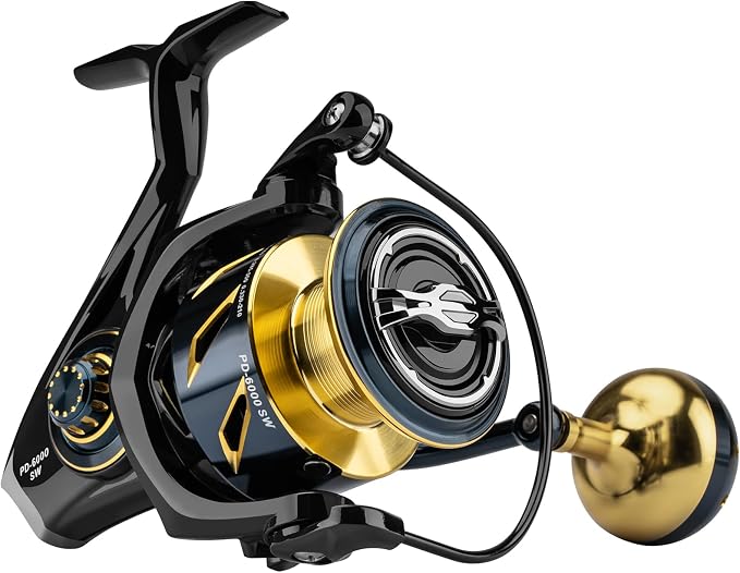 THKFISH Powerful Metal Spinning Fishing Reel, Carbon Fiber 26 LBs Max Drag - 8+1BB Surf Spinning Fish Reel for Saltwater Rell Freshwater Rell 5000/6000