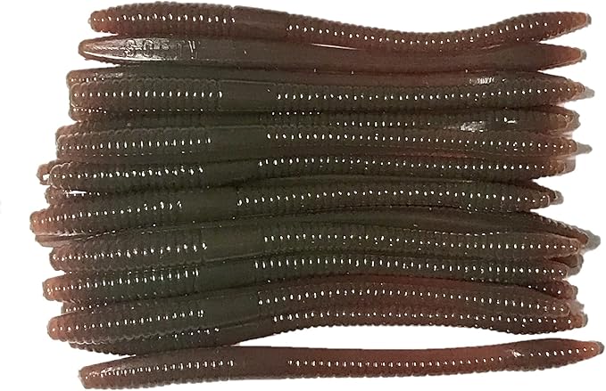 20 Pcs 5" Finesse Trick Worm (Scent, Float) Soft Plastic Bait for Bass Fishing