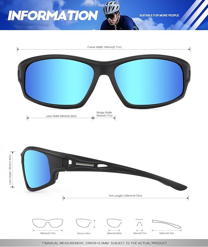 NSSIW Polarized Sunglasses-Men Sports Mens-Sunglasses: Sun Glasses Women Polarized UV400 Protection for Fishing Running Golf