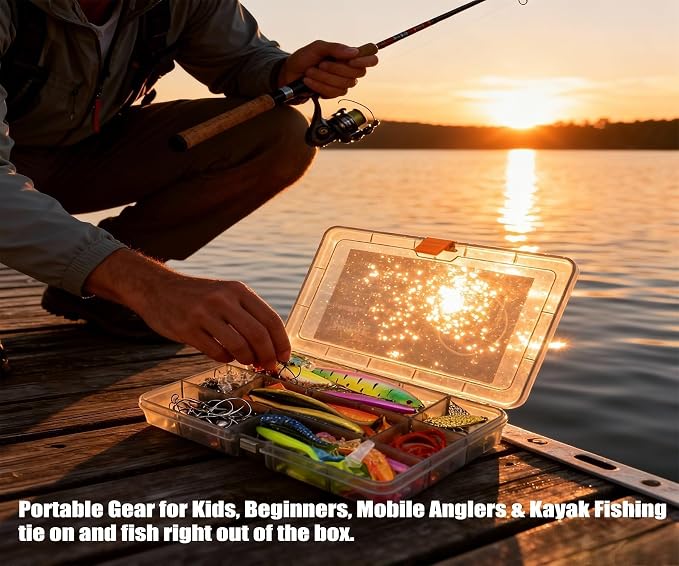 Elite Series Bass Fishing Tackle Kit - Fully Loaded Box, No Junk Fillers - Durable Lightweight Portable Pro Gear for Youth, Teens, Beginners & Kayak - Premium Gift for All Levels