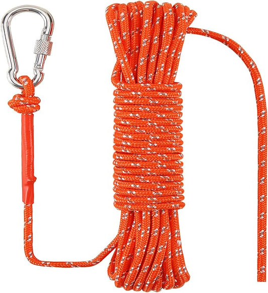 1/4 in (6mm) x 32 Ft (10Meter) Marine Floating Rope for Boating, Fishing, Rafting, Camping, Hiking, Hunting, Anchor, Mooring, Dock Lines, Kayak, Canoe, Rescuing Reflective Orange