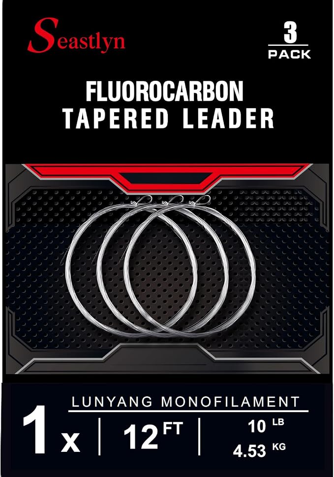 3 Packs Pre-Tied Loop Fly Fishing Tapered Leader Fluorocarbon 7.5FT 9FT 12FT 0X 1X 2X 3X 4X 5X 6X 7X 8LB-26LB