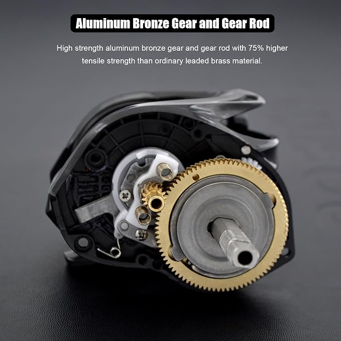 Carbon 300 Baitcasting Fishing Reel, High Line Capacity Baitcaster Reels, 6.3:1 Gear Ratio, 10+1 Stainless Steel Ball Bearings, 10 Button Magnetic Brakes, Carbon Fiber Frame and Side Covers