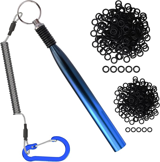 TRUSCEND Gradient Fishing Wacky Rig Tool with Silicone O Rings 210Pcs for 3"-4" and 5"-7" Fishing Worm Lures, Ultra-Smooth Downriggers Tube for Easy Installation and Great Protection of Stick Bait N1