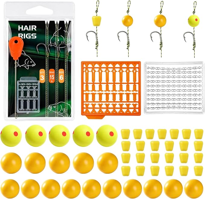 52pcs/218pcs Carp Fishing Rig Kit with Pop-Up Boilies, Dumbell Baits and Rig Needles Fishing Accessories