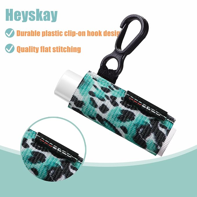 HEYSKAY 6PCS Lip Balm Holder Sleeves Keychain Compact Clip On Lipstick Holder Chapstick Holder Lip Gloss Holder Keychain Chapstick Elastic Sleeves