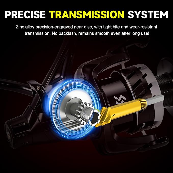 Sougayilang Freshwater Spinning Fishing Reel - 5.0:1/4.7:1 Gear Ratio, 22LBs Max Drag, Carbon Fiber & CNC Aluminum Spool,3000、4000、5000、6000、7000Series