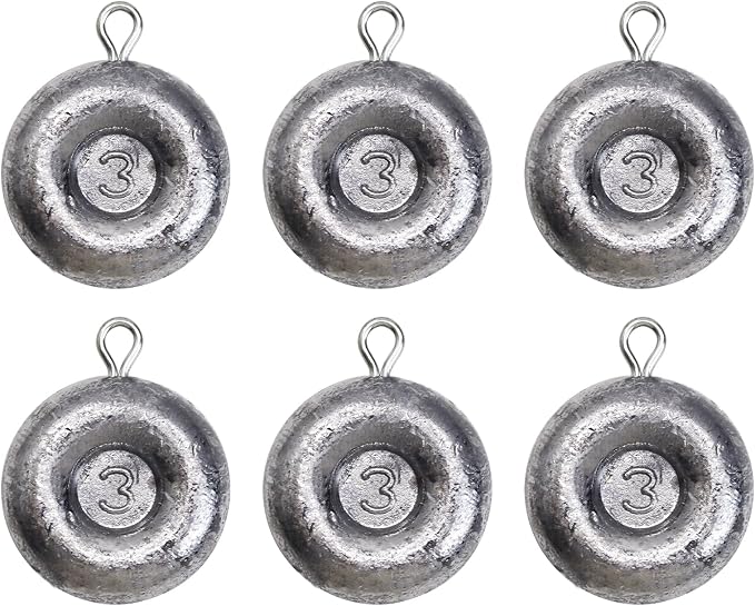 Disc Sinkers Lead Coin Weights Flat Round Sinker for Surf Drifting River Trolling Catfishing Fishing Pancake Sinkers and Weights 3/4oz - 8oz