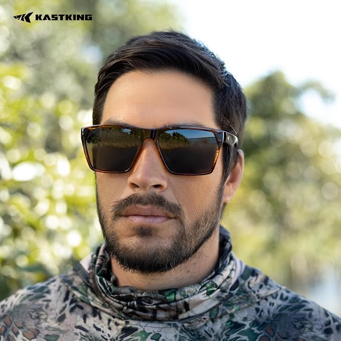 KastKing Beartrap Polarized Sports Fishing Sunglasses, With PuriVex Protective Lens Coating, Square Frame Design, Men Women