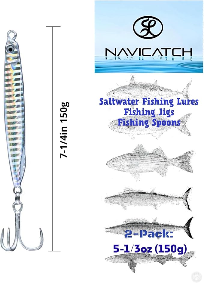 Saltwater Fishing Lures Fishing Jigs Fishing Spoons for Striped bass, Pompano, Spanish Mackerel ，Bluefish