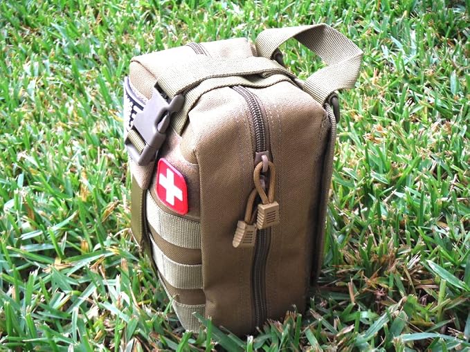 Galaxy 251 Pcs First Aid Kits for Survival Emergency Trauma Military Tactical Medical Hunting Camping Hiking Fishing IFAK EMT Bag (Brown)