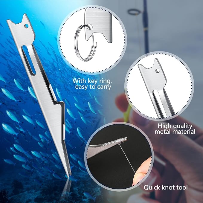 Deekin 3 Pcs Fishing Line Knot Quick Tie Fishing Knot Tying Tool Fly Nail Knot Tool Fly Angler Accessories Fly Tying Equipment for Hooks Lures Lines Men