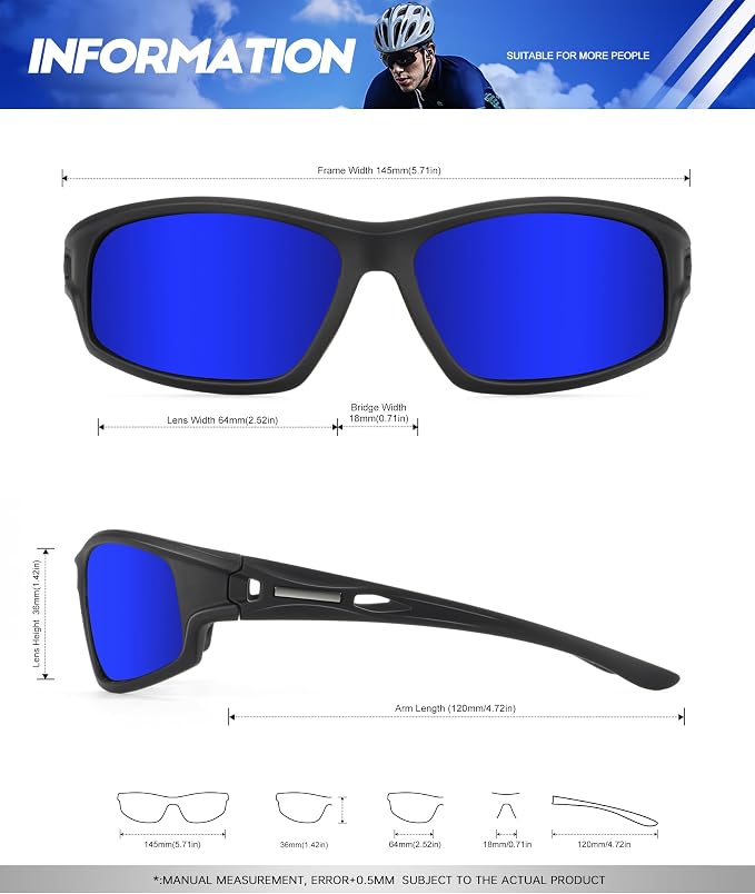 NSSIW Polarized Sunglasses-Men Sports Mens-Sunglasses: Sun Glasses Women Polarized UV400 Protection for Fishing Running Golf
