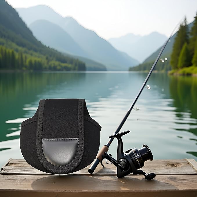 1pc Black Fishing Reel Cover-Spinning/Baitcasting Reel-Slimplicty Fashionable Case Bag Protective Pouch Storage Cover Bag For 100 150 Series Baitcaster Fishing Reel Bags Storage,Reels and Accessories