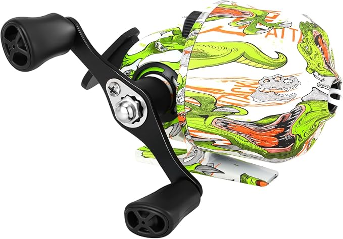 Sougayilang Spincast Fishing Reel, Size 30 Reel, Right or Left-Hand Retrieve, 3.9:1 Gear Ratio, Pre-spooled with Fishing Line