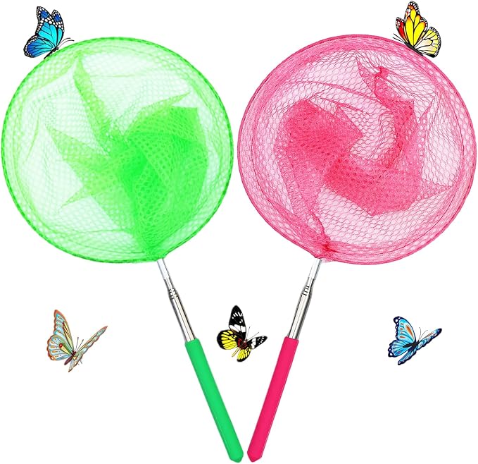 Outdoor Exploration Telescopic Bug-Catching Nets, Fishing Nets, Butterfly Nets for Children's Outdoor Exploration, Nature Exploration Toys (2 Pack)