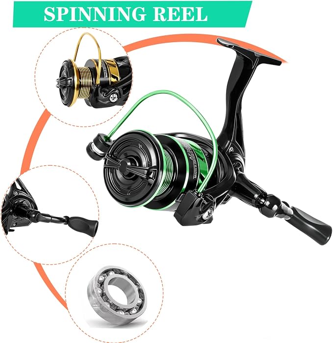 Telescopic Fishing Rod and Reel Combo Set, 2PCS Collapsible Fishing Poles, Fishing Kit with Spinning Reel, Travel Saltwater Freshwater Fishing Gear for Adults Beginners
