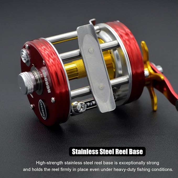 X-Tribe Round Baitcasting Fishing Reel, Synchronized Level Wind System, 17 LBs Powerful Carbon Drag, 5.3:1 Gear Ratio, Single Power Handle, All Metal Frame and Side Covers for Saltwater