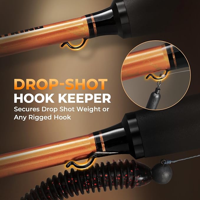 KastKing Lethal Blaze Twin-Tip Fishing Rods, IM6 Graphite Blanks Casting & Spinning Rods, 2-Piece Rod with Extra Tip, PTS Power Transition System, Ideal for Bass, Freshwater & Inshore Fishing