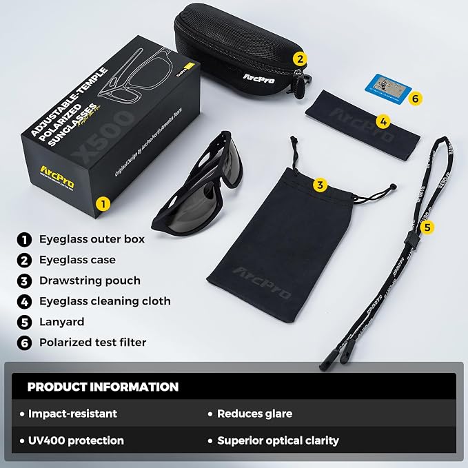 Polarized Fishing Sunglasses for Men Women, Adjustable Polarized Sunglasses, Lightweight TR90 Frame