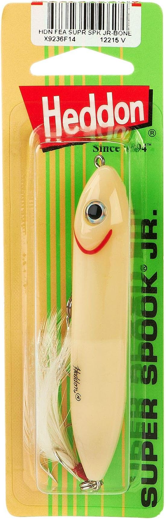 Heddon Super Spook Topwater Fishing Lure for Saltwater and Freshwater, Bone - Feather Dressed, Feather Super Spook Jr (1/2 oz)