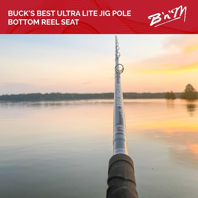B'n'M Bucks Best Ultralite Bottom Reel Seat 2 Piece Jiggin Pole