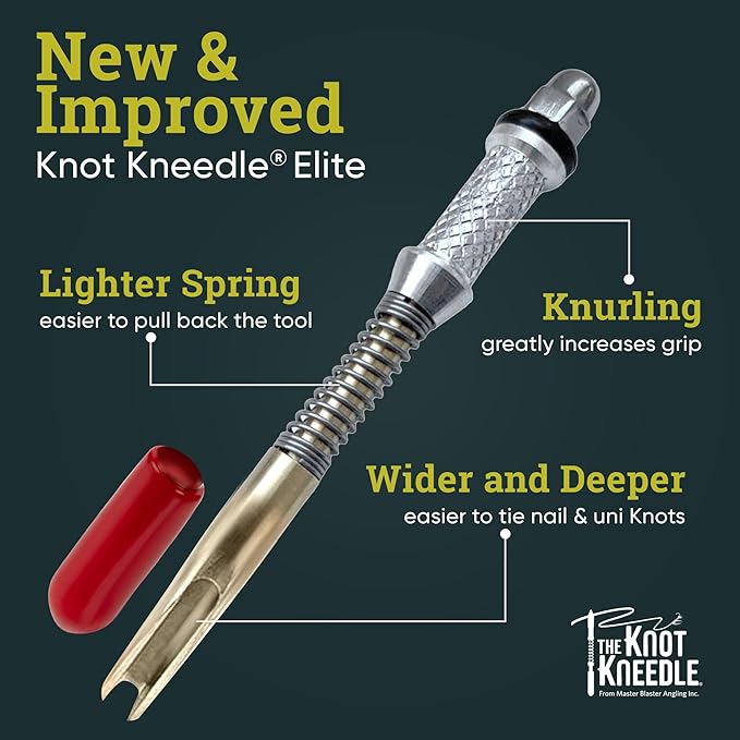 KNOT KNEEDLE - Fishing Knot Tying Tool, Fish Hook Tying Tool, Fish Knot Tying Tool, for Hooks & Lines, Fishing Gear & Accessories - Single with Zinger