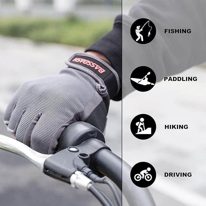 BASSDASH Astro Fishing Gloves Men’s Women’s Fingerless Gloves for Game Fishing Kayaking Paddling Sailing MTB