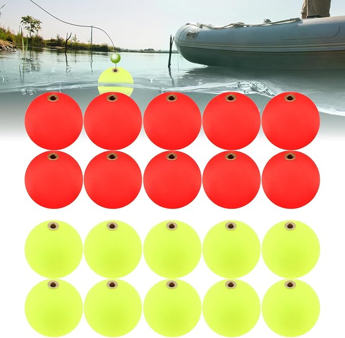 20pcs Fishing Bobber Foam Slip Bobbers, Slip Foam Floats Fishing Float, Buoy Floats Rig Stoppers for Crappie Trout Bass Panfish Walleyes