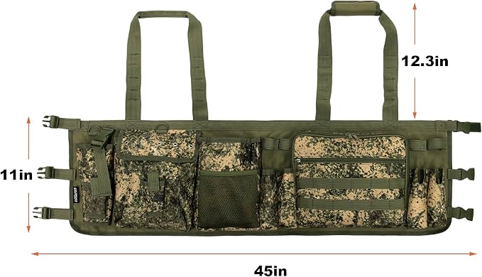 MYDAYS Fishing Bucket Organizer, Fishing Tackle Bag for Men, Rod and Tackle Boxes Holder Bag with Adjustable Buckle, Bucket Not Included (Green Camo)